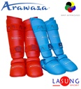 [RSGWKFBLXS] Protection tibia et pied de karaté ARAWAZA - WKF approved (XS, Bleu)